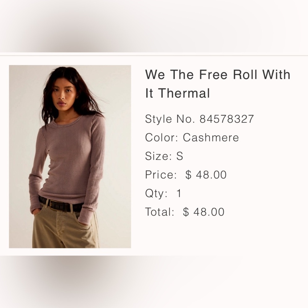 WE THE FREE People FP Roll With It Thermal size Small